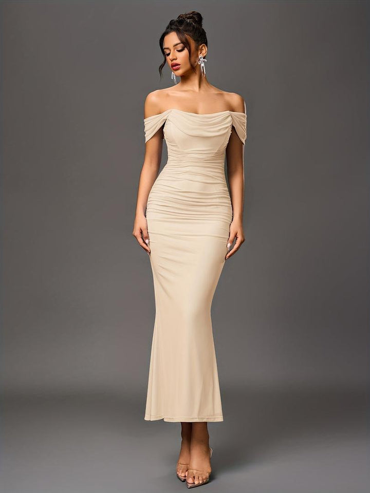 Damen Maxi Hochzeitsgastkleid | Schulterfrei