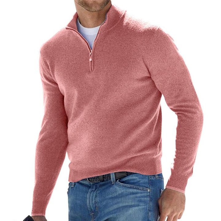 Lässiger Herrenpullover Mit Halbem Reißverschluss | Langarm