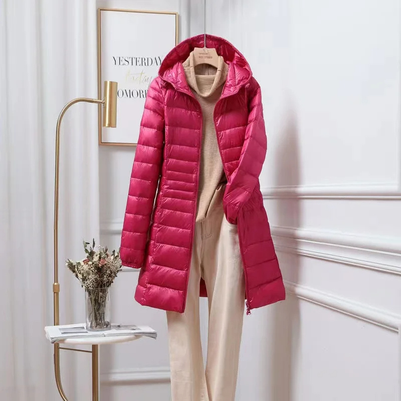 Damen Kapuzen Daunenjacke | Lang