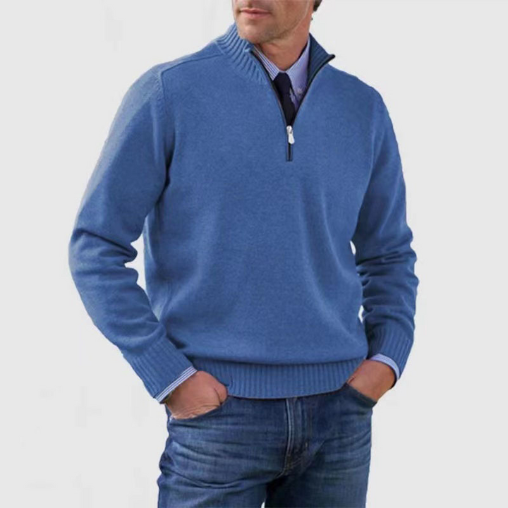 Herrenpullover Mit Halbem Reißverschluss | Langarm