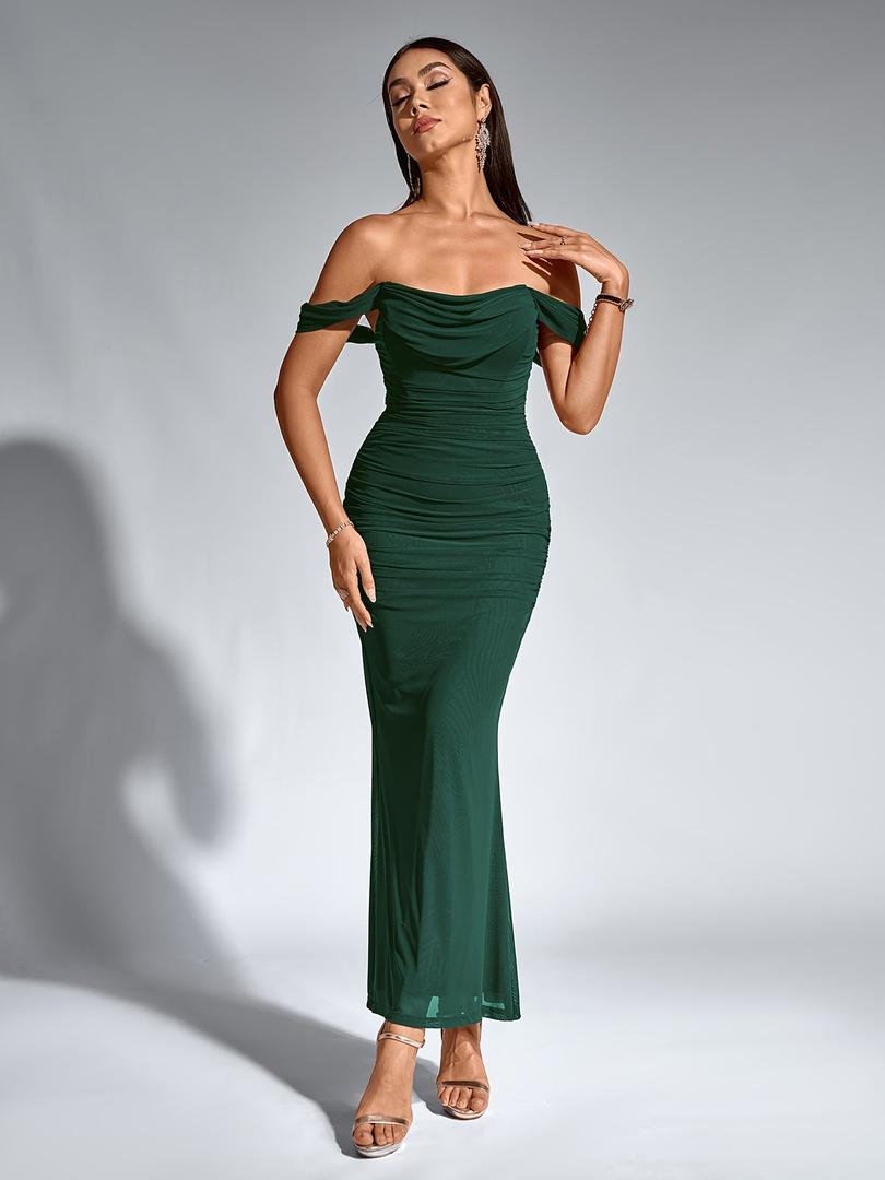 Damen Maxi Hochzeitsgastkleid | Schulterfrei