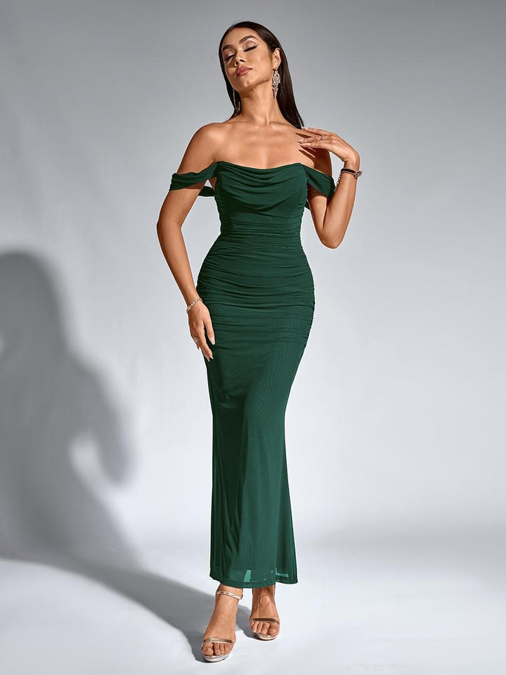 Damen Maxi Hochzeitsgastkleid | Schulterfrei