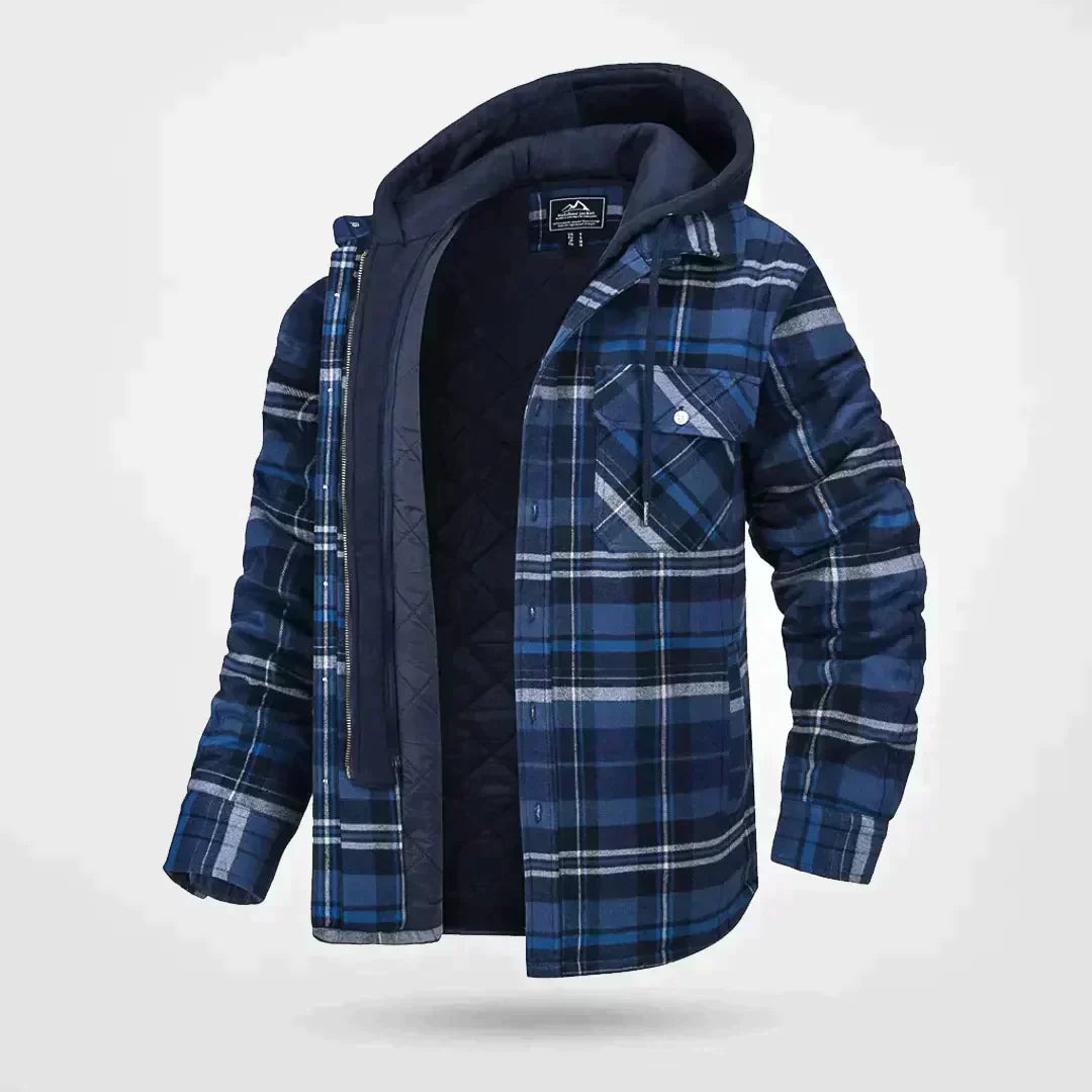 Herren Kapuzenjacke Mit Kariertem Muster | Winter