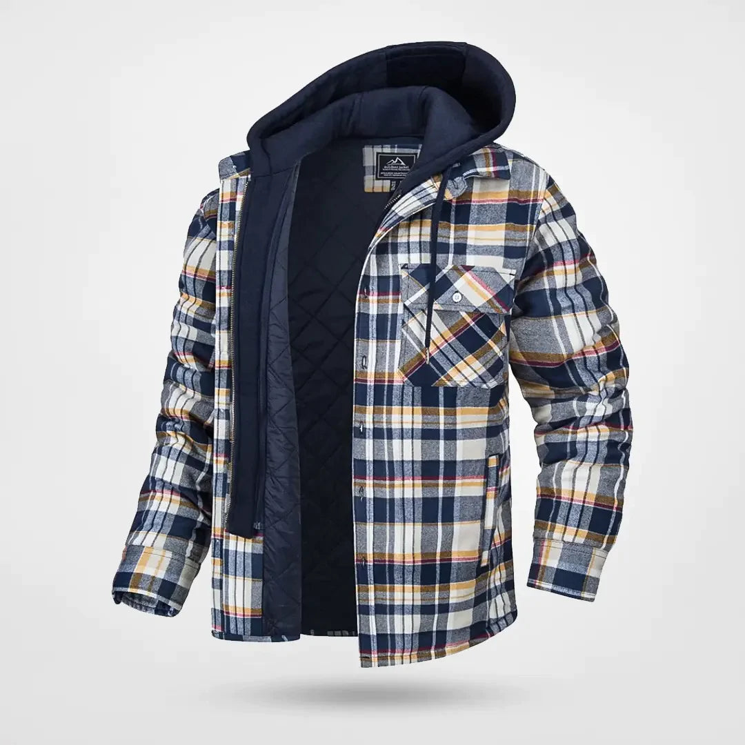 Herren Kapuzenjacke Mit Kariertem Muster | Winter