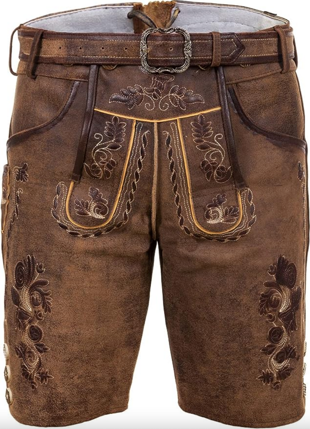 Herren Lederhose mit traditionellen Stickereien