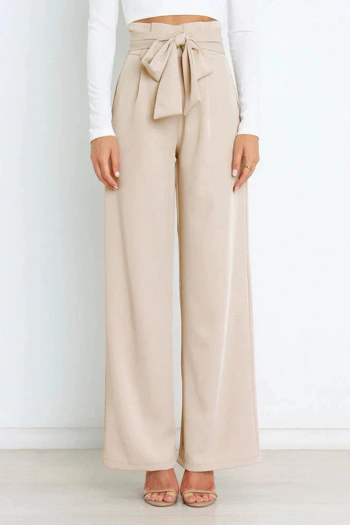 Damen High-Waist Weitbein-Hose