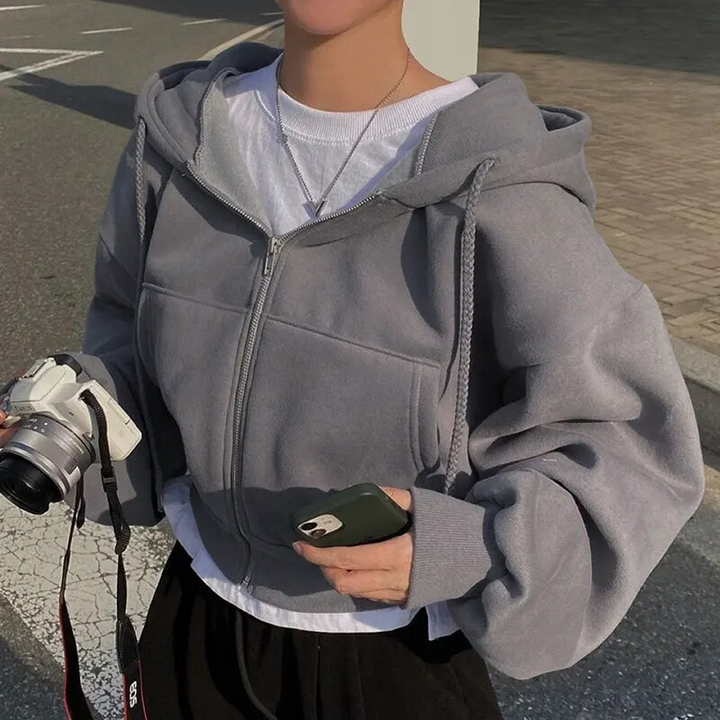 Damen Hoodie Mit Reißverschluss | Übergroß