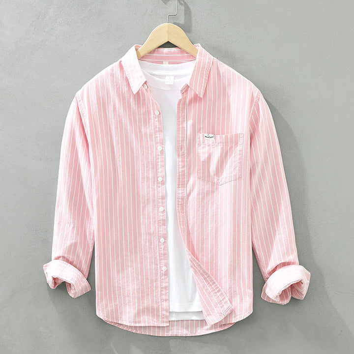 Herren Button-Down-Hemd mit dünnen Streifen