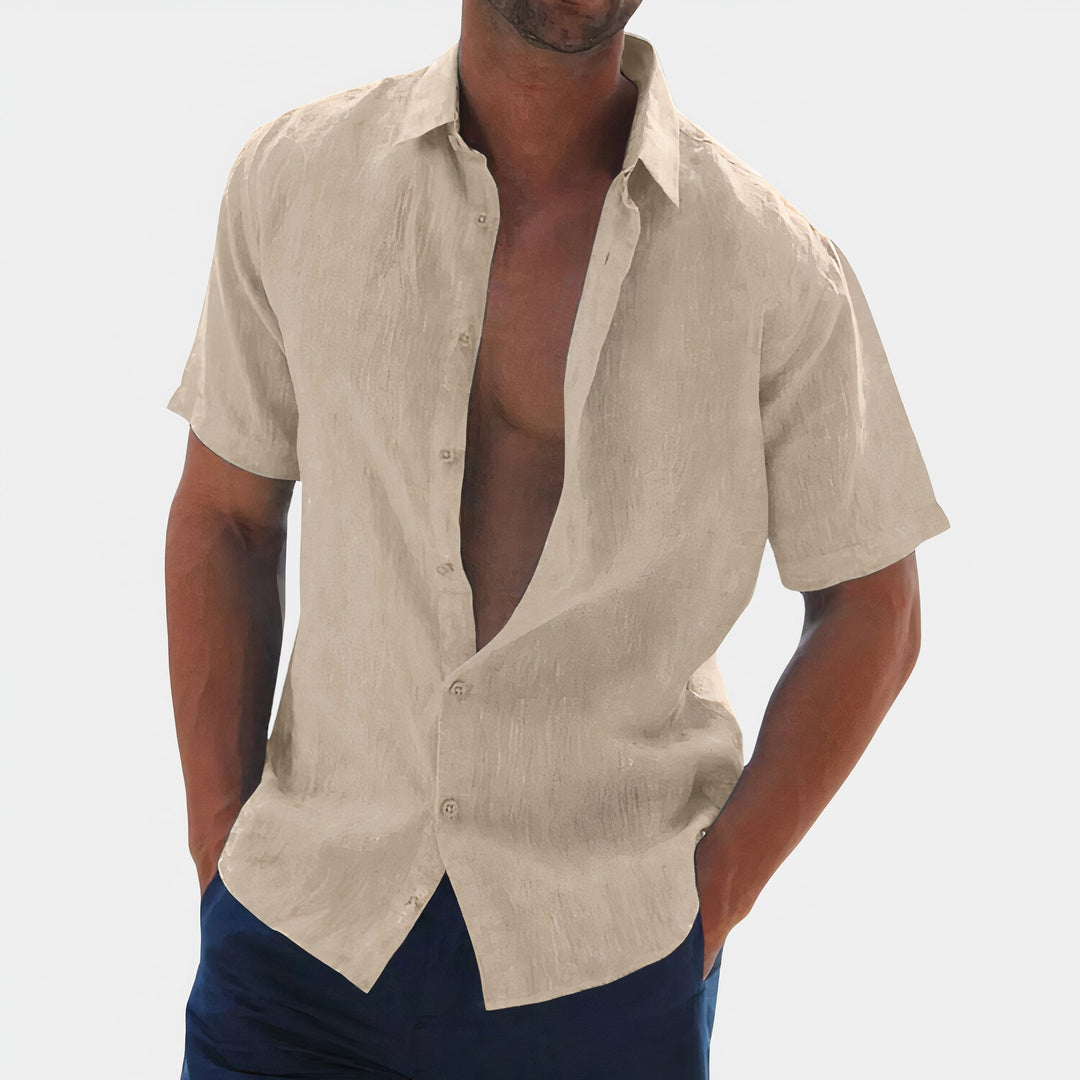 Herren Sommerhemd mit Kragen und Knopfverschluss