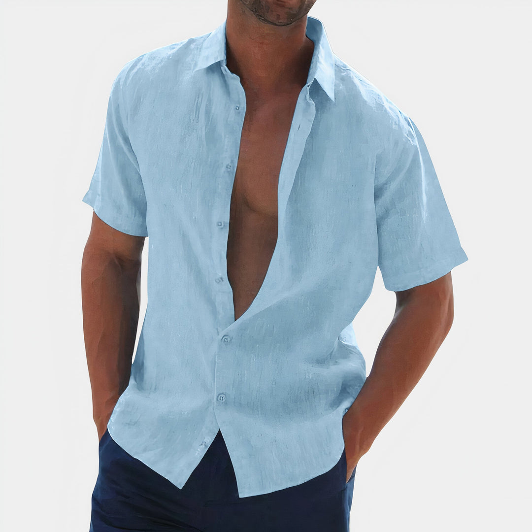 Herren Sommerhemd mit Kragen und Knopfverschluss