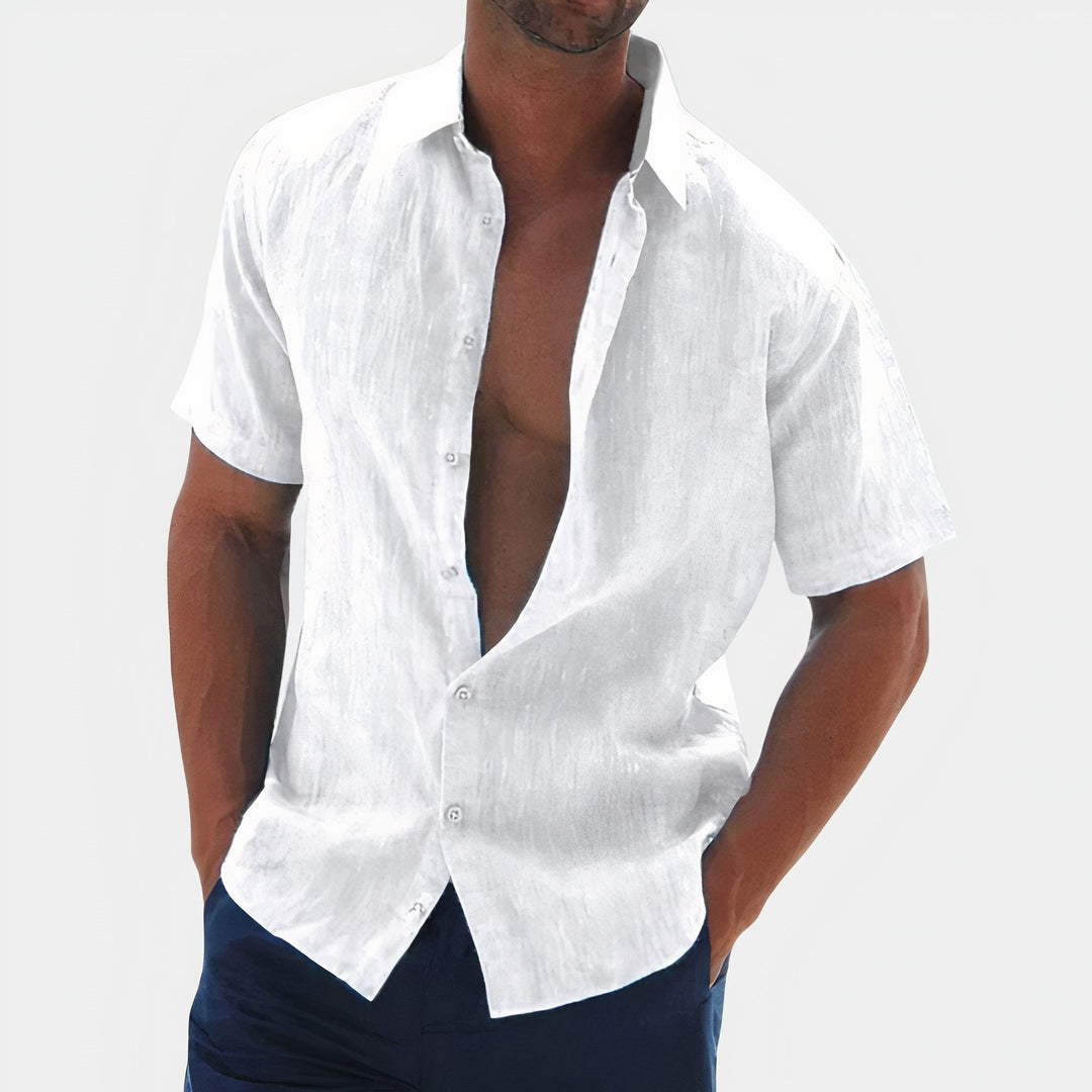 Herren Sommerhemd mit Kragen und Knopfverschluss