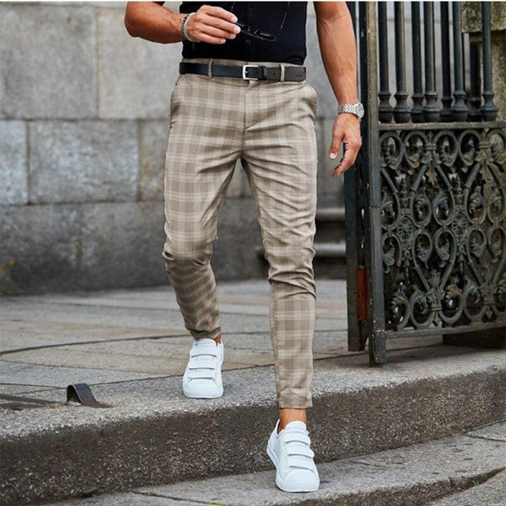 Freizeit Karierte Herrenhose | Mit Stretch
