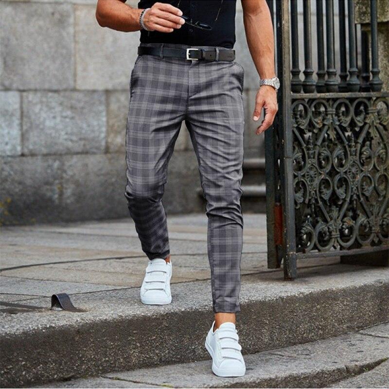 Freizeit Karierte Herrenhose | Mit Stretch