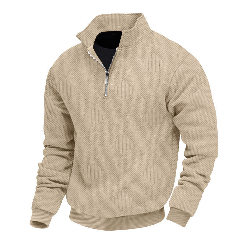 Herrenstrickpullover Mit Halbem Reißverschluss | Langarm