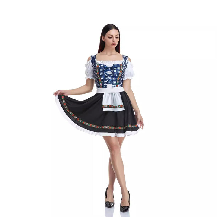 Damen Dirndl mit Schürze und Schnürung