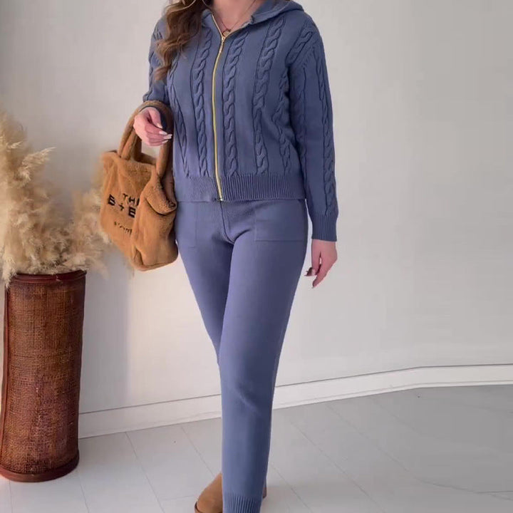 Kaye | Strickjacke und Hose Set