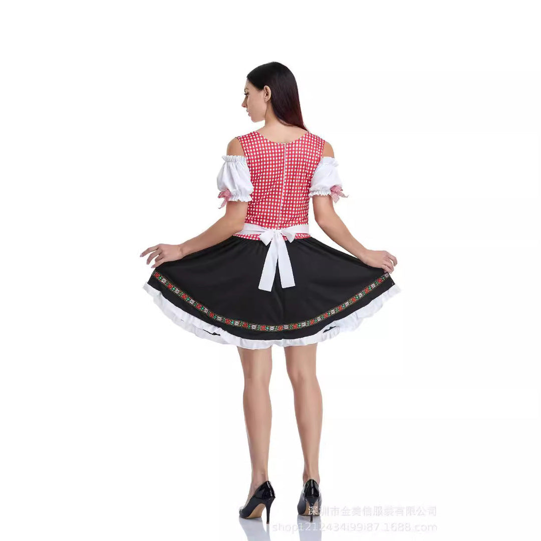 Damen Dirndl mit Schürze und Schnürung