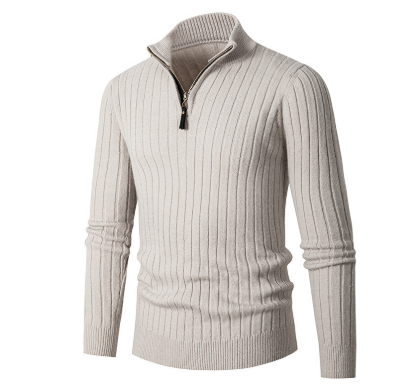 Lässiger Herrenpullover Mit Halbem Reißverschluss | Strick