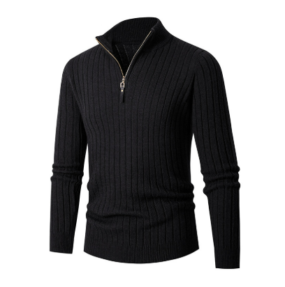Lässiger Herrenpullover Mit Halbem Reißverschluss | Strick