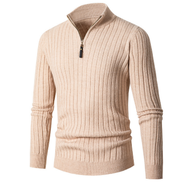 Lässiger Herrenpullover Mit Halbem Reißverschluss | Strick