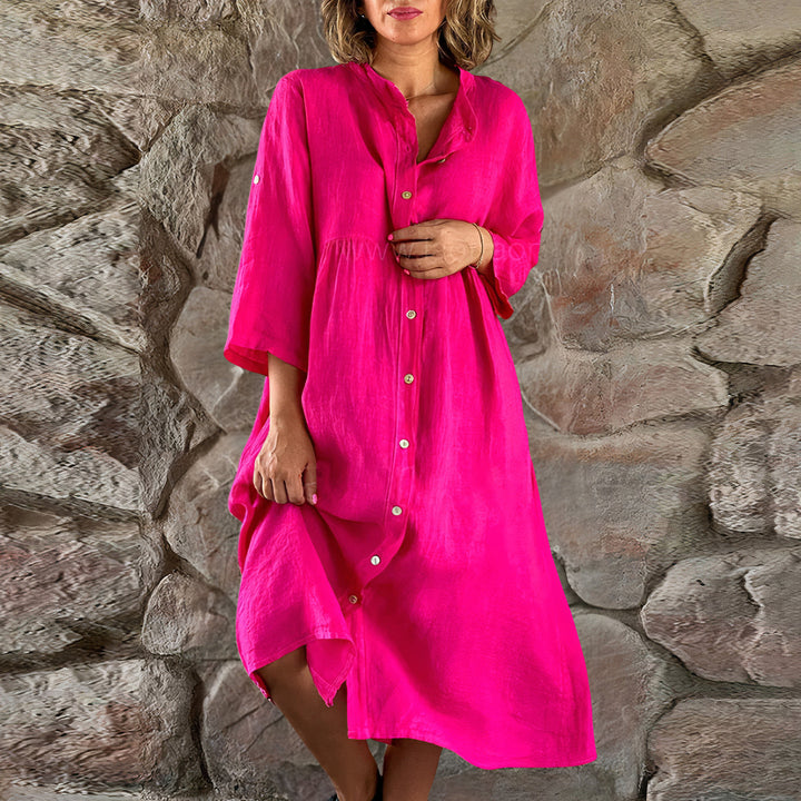 Hemdblusenkleid mit Knopfleiste für Damen