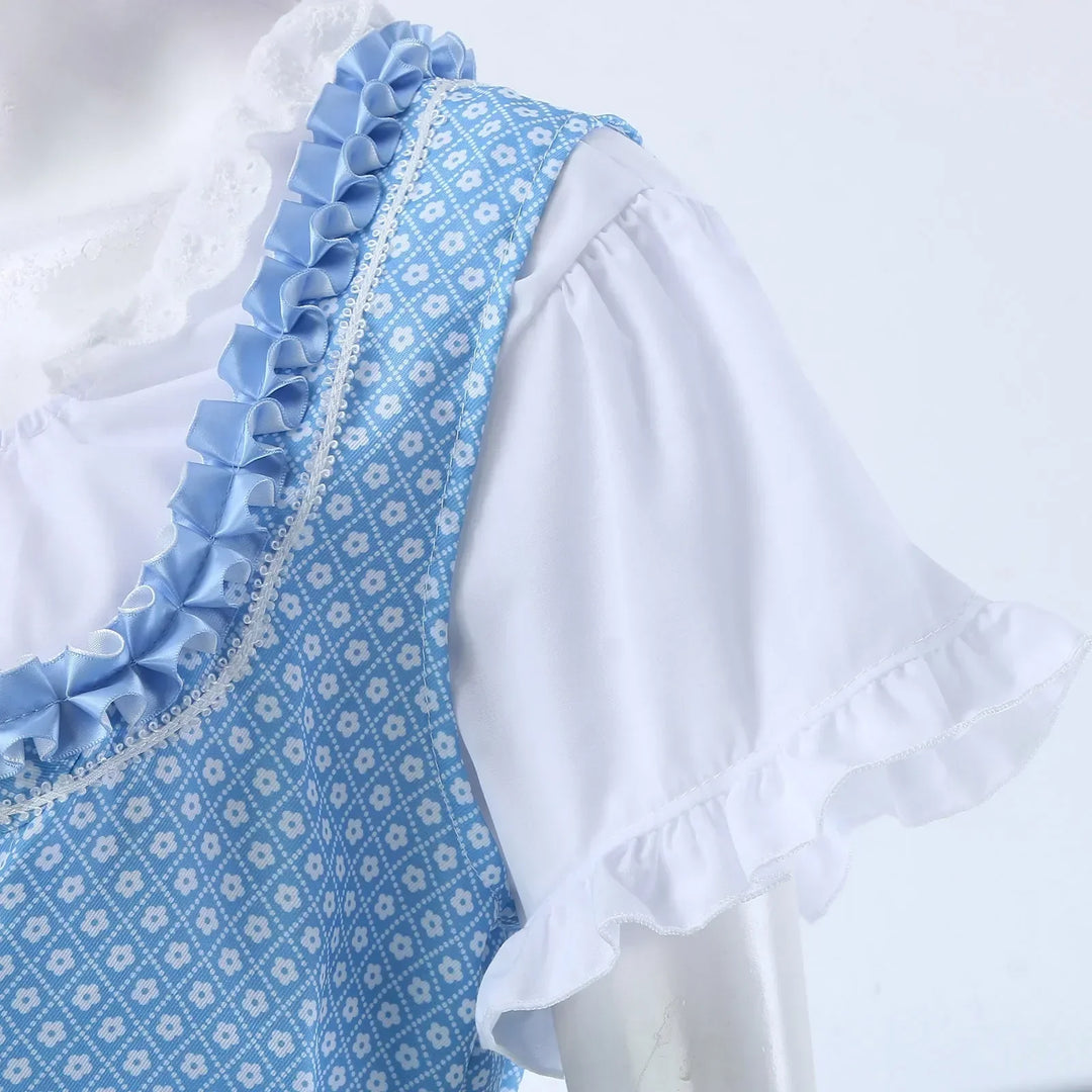 Damen Blaues Oktoberfest Dirndl Kleid | Midi