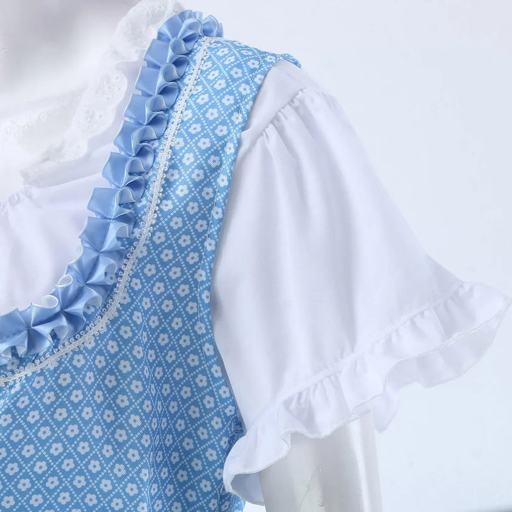 Damen Blaues Oktoberfest Dirndl Kleid | Midi