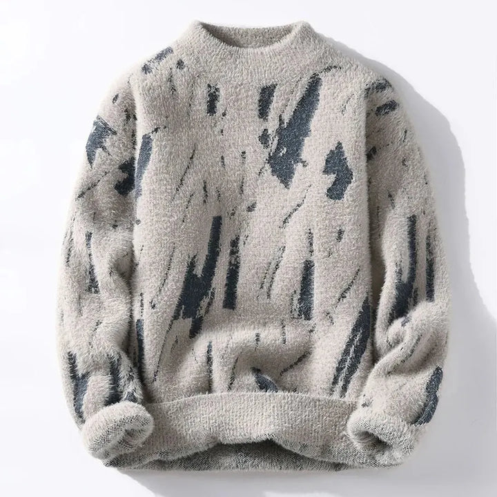 Trendiger Strickpullover Mit Stehkragen Für Herren | Oversized