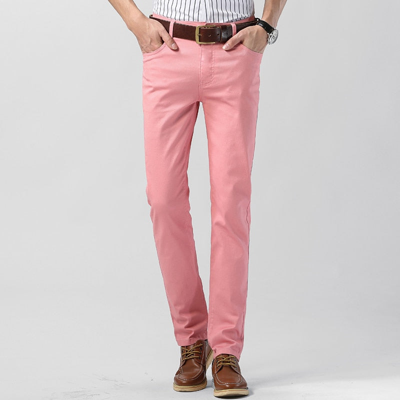 Herren Alle Jahreszeiten Farbhose mit Taschen