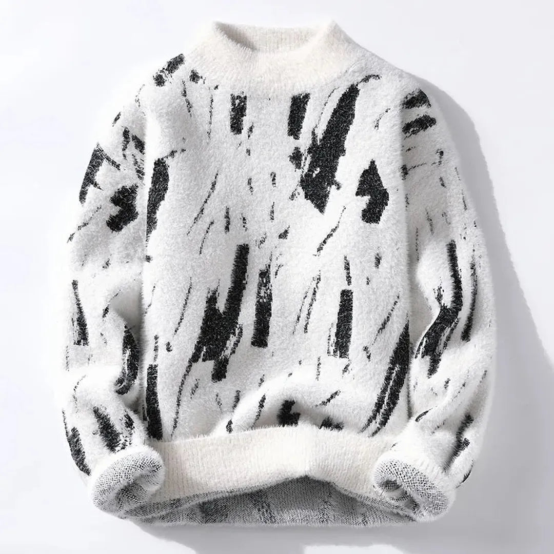 Trendiger Strickpullover Mit Stehkragen Für Herren | Oversized