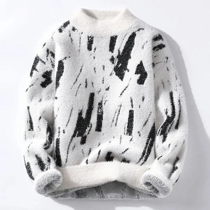 Trendiger Strickpullover Mit Stehkragen Für Herren | Oversized
