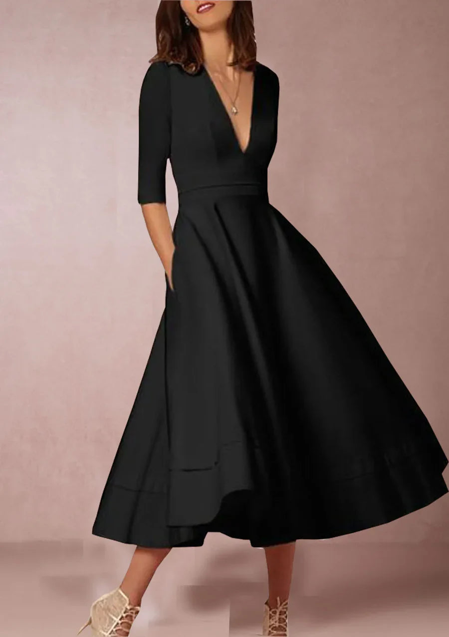 Damen-Midikleid mit A-Linienrock