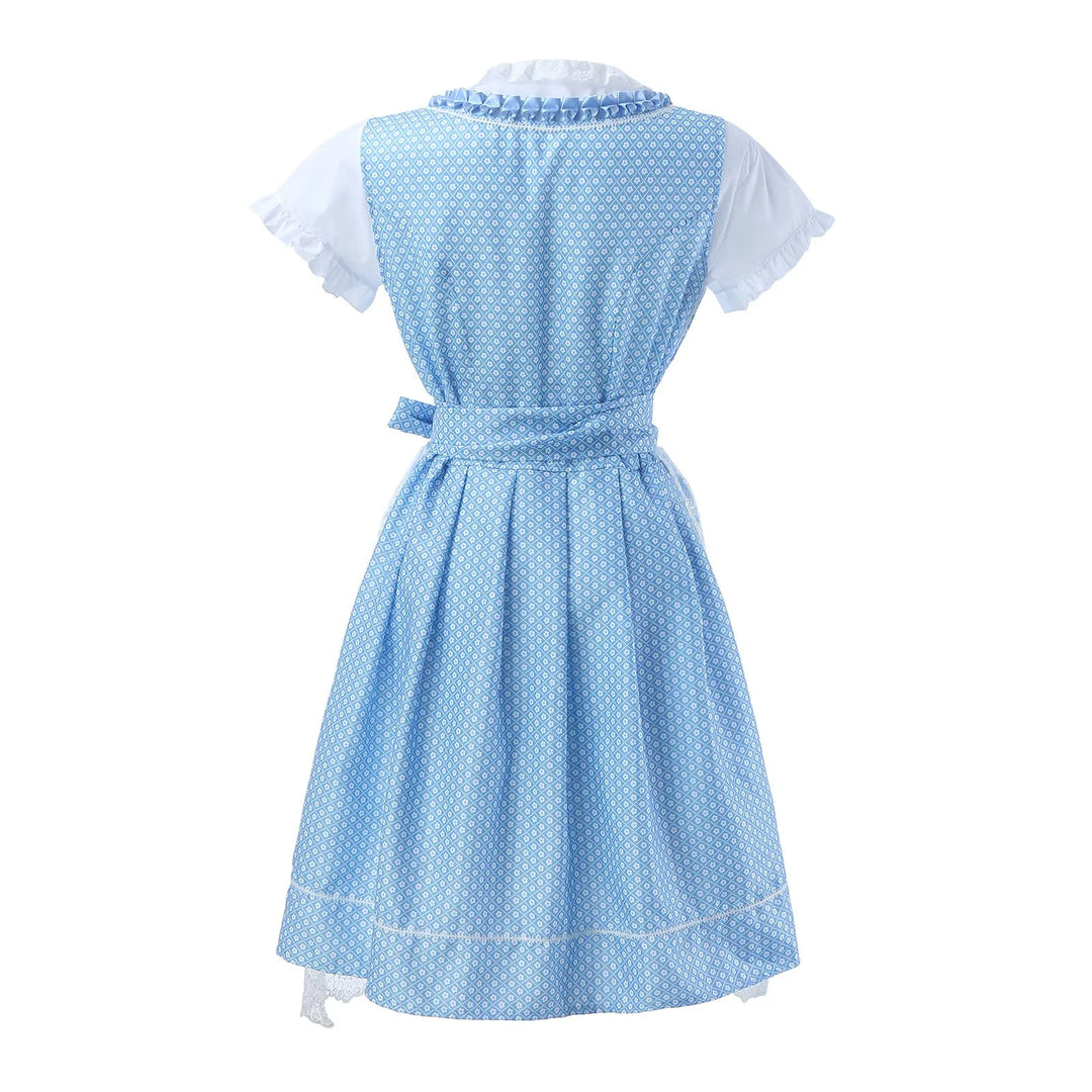 Damen Blaues Oktoberfest Dirndl Kleid | Midi