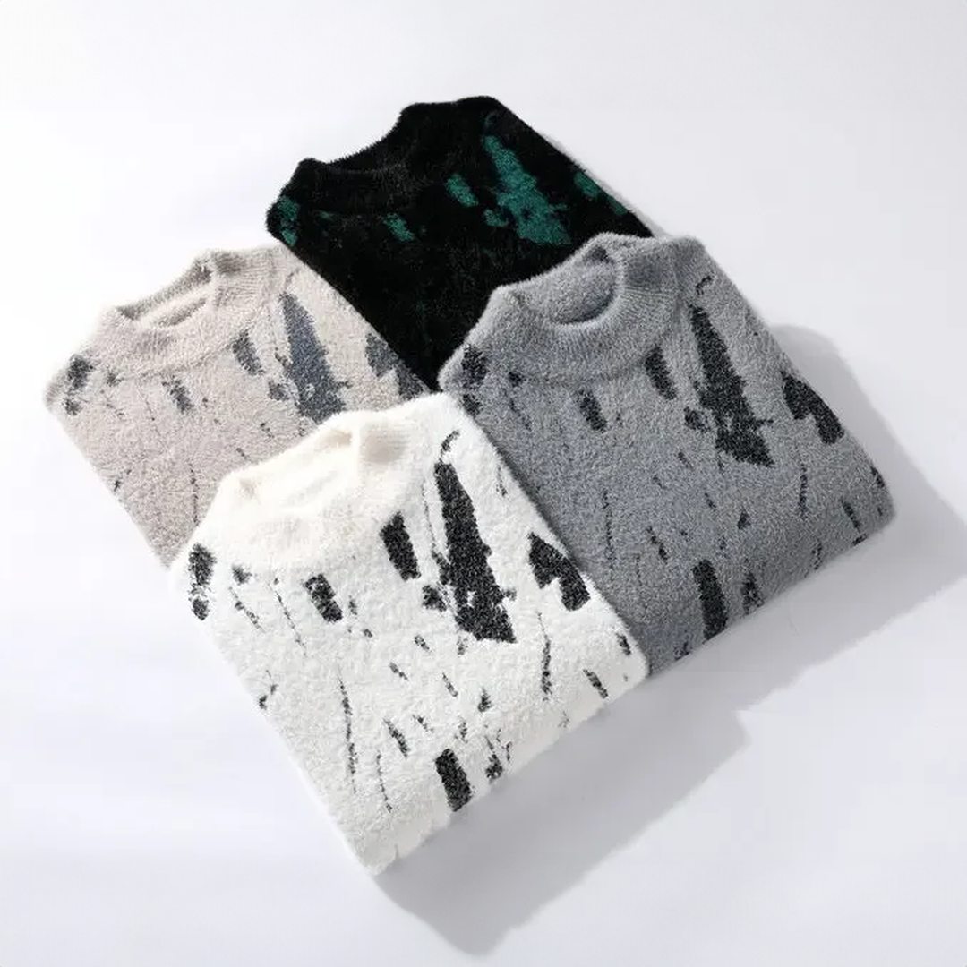 Trendiger Strickpullover Mit Stehkragen Für Herren | Oversized