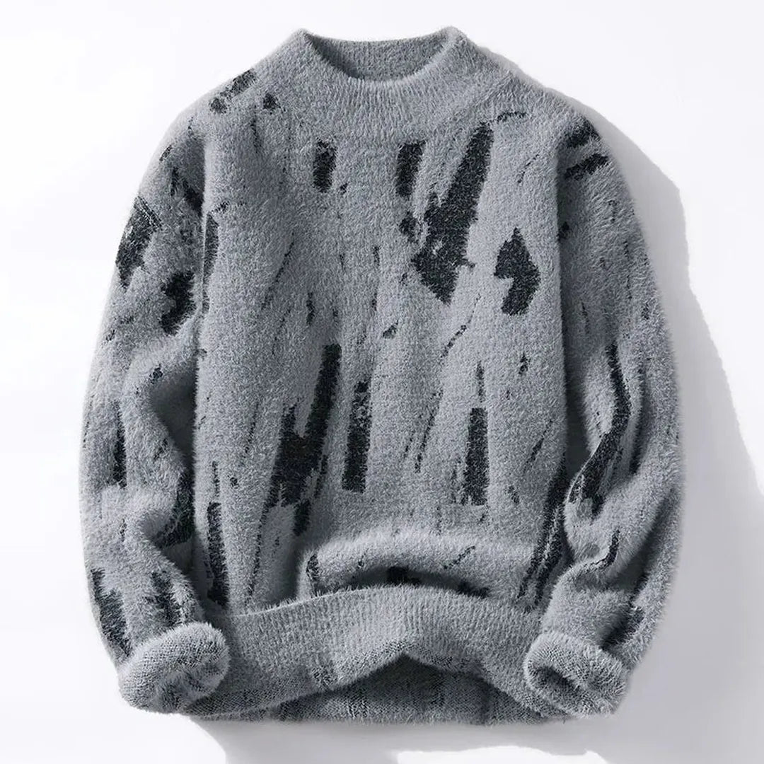 Trendiger Strickpullover Mit Stehkragen Für Herren | Oversized