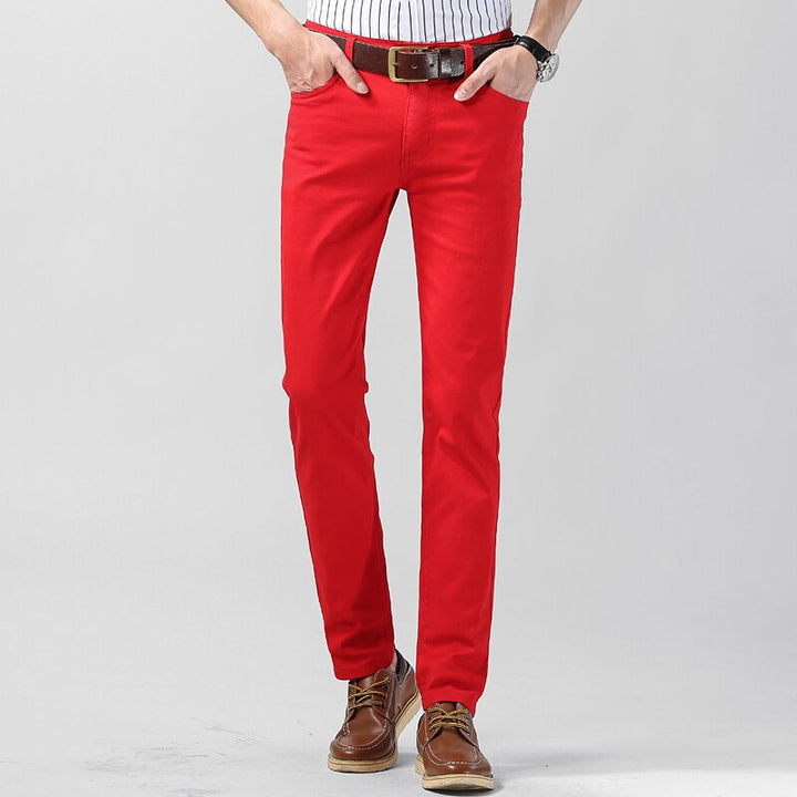 Herren Alle Jahreszeiten Farbhose mit Taschen