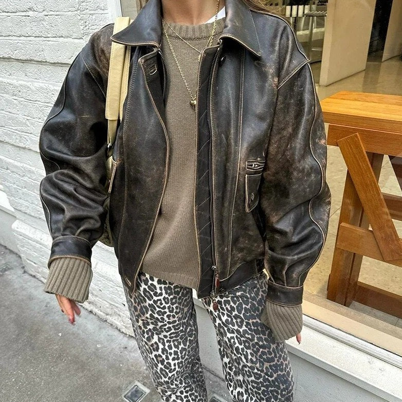 Damen Weit Geschnittene Hose mit Leopardenmuster