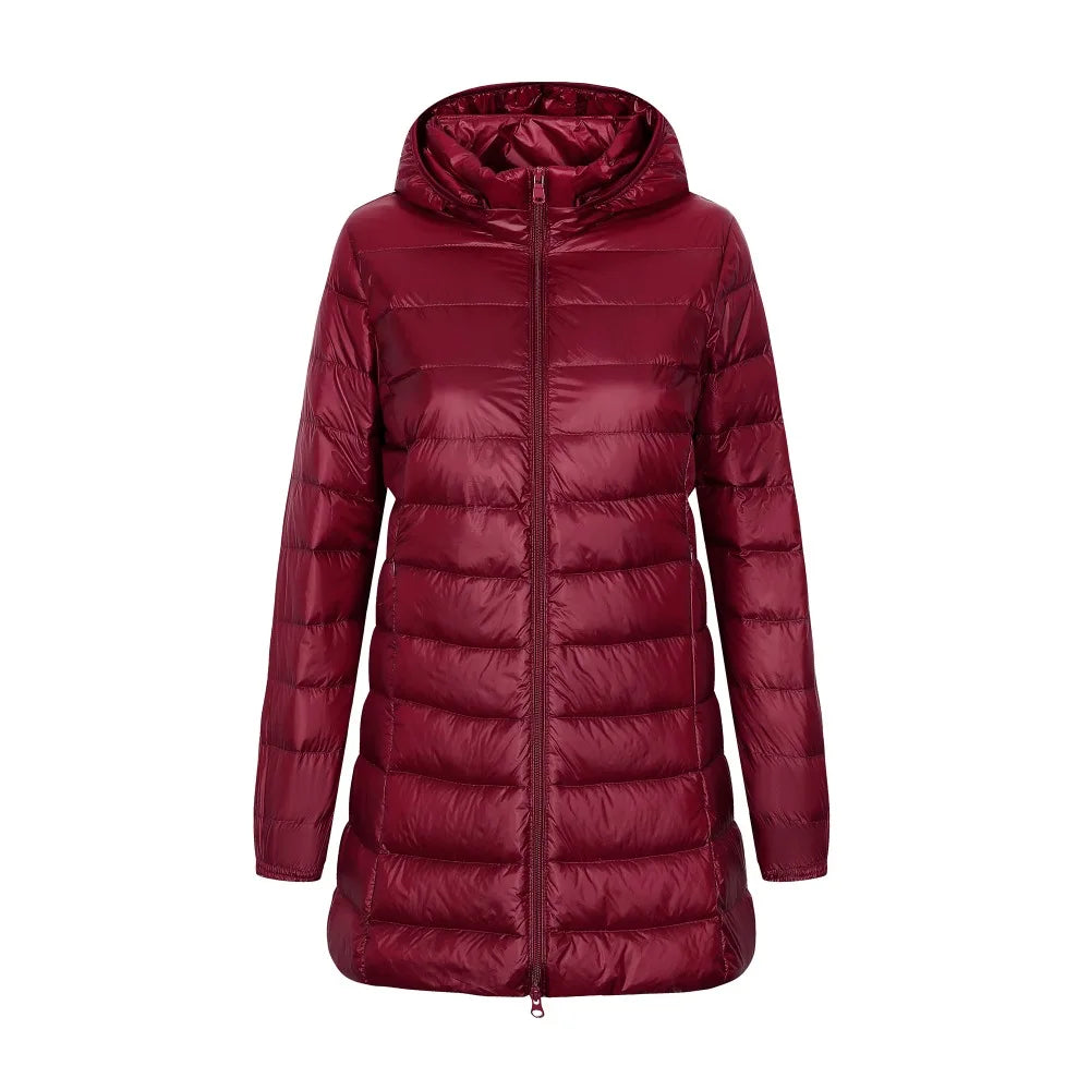 Lange Winter Daunenjacke Für Damen | Mit Kapuze