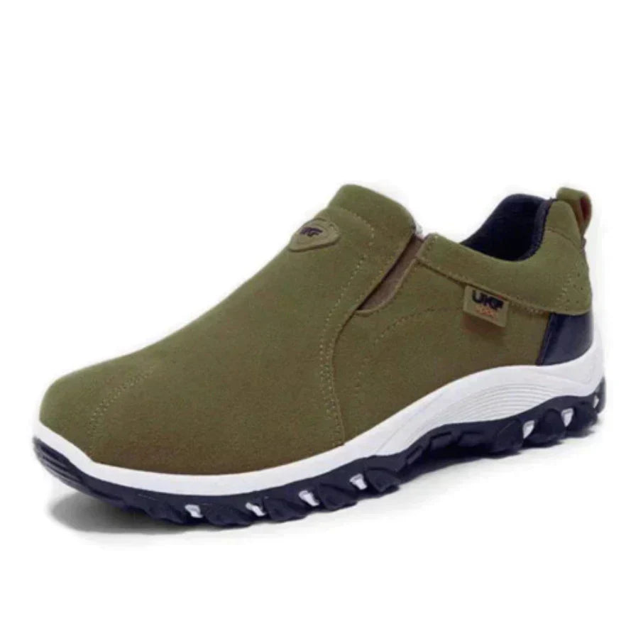 Herren Slip-On Schuhe mit Wildleder-Obermaterial und Gummisohle