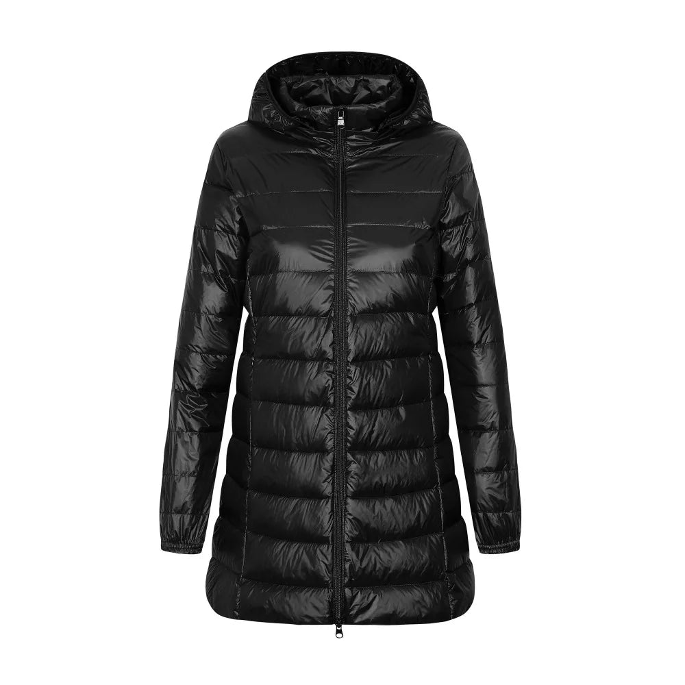 Lange Winter Daunenjacke Für Damen | Mit Kapuze