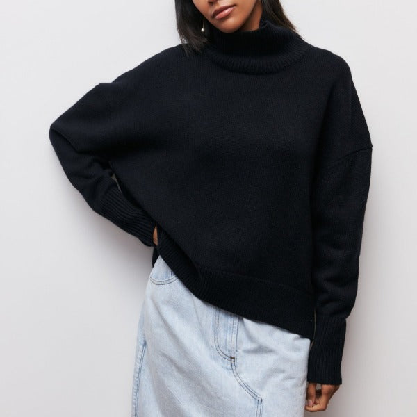Damen Freizeit Langer Pullover | Rollkragen