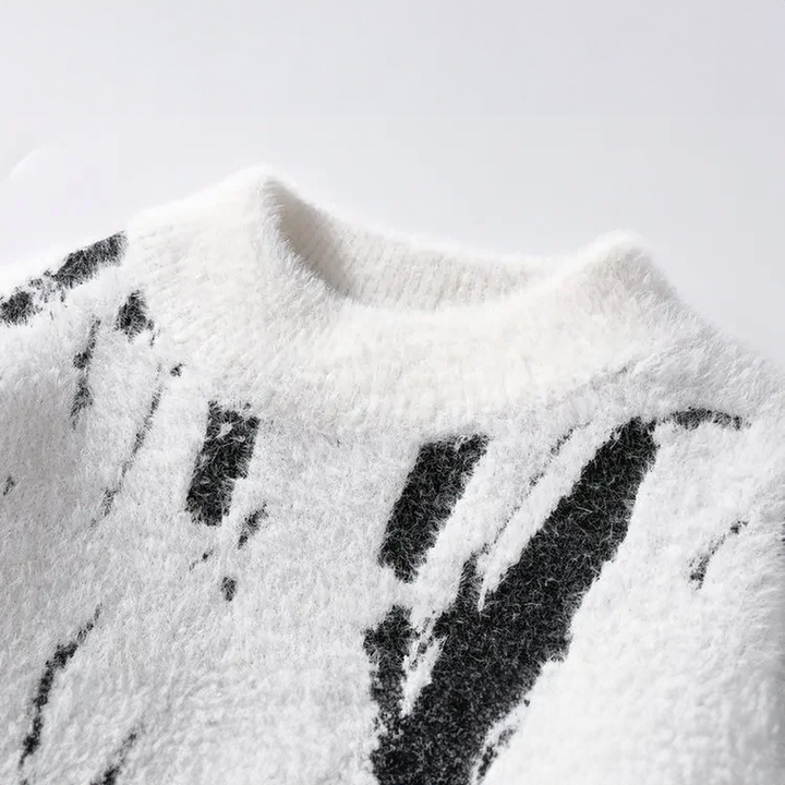 Trendiger Strickpullover Mit Stehkragen Für Herren | Oversized