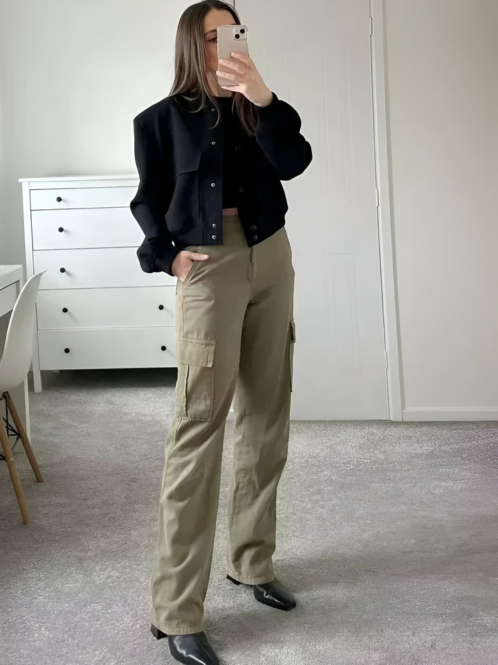 Stilvolle Tweedjacke Für Damen Mit Taschen | Kurz
