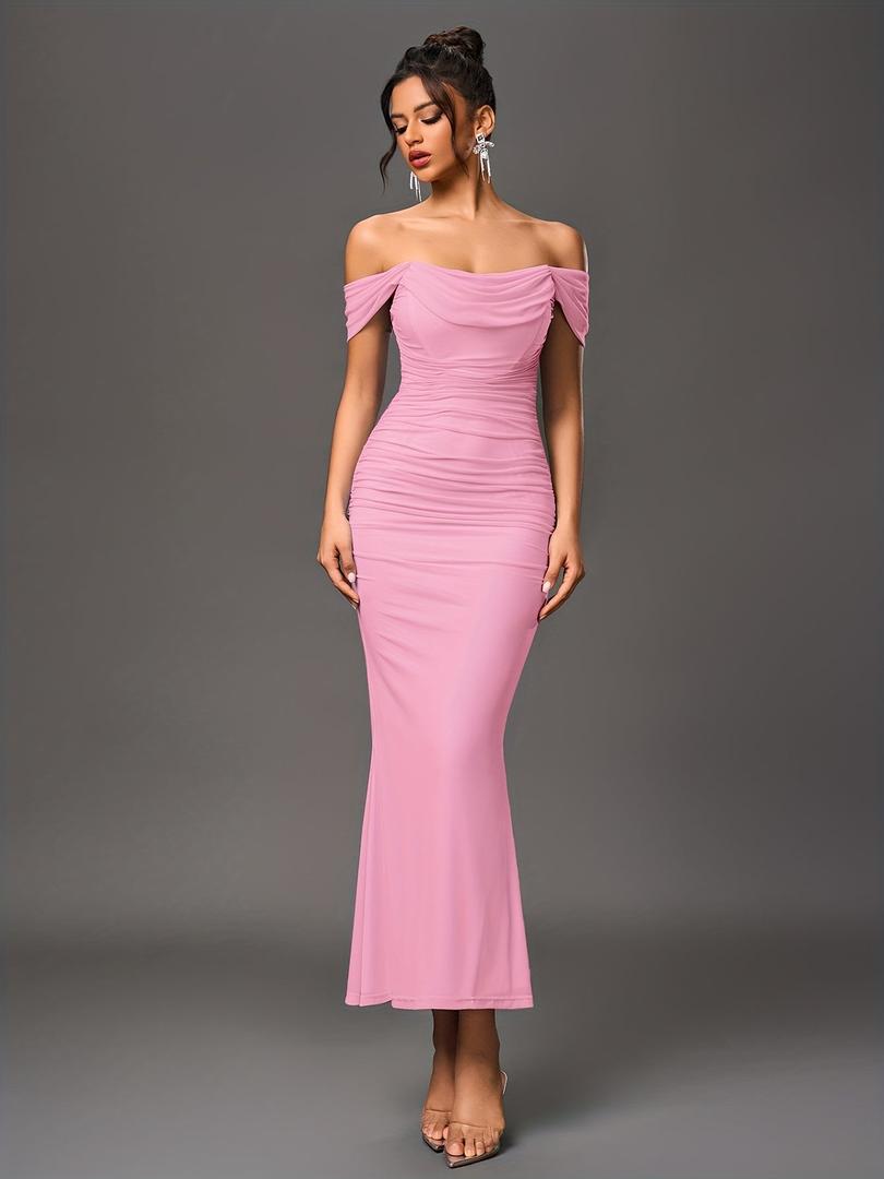 Damen Maxi Hochzeitsgastkleid | Schulterfrei