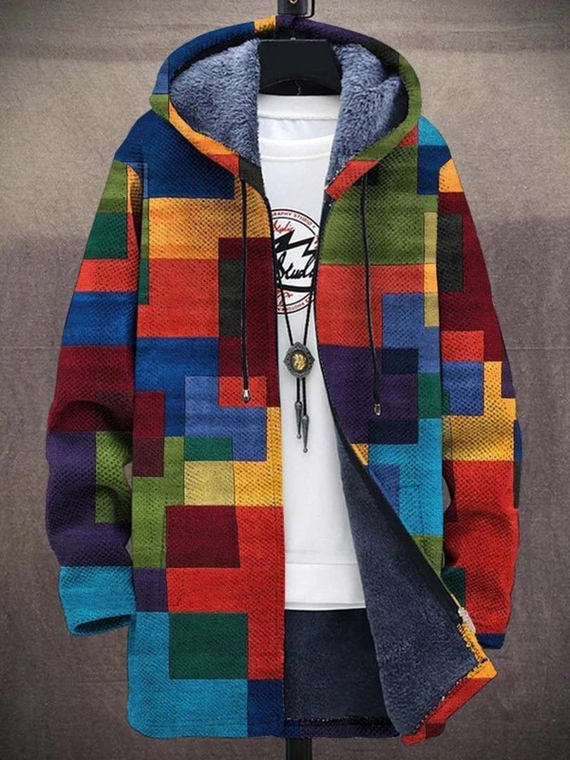 Stylischer Cardigan Mit Kunstdruck Für Herren | Lang
