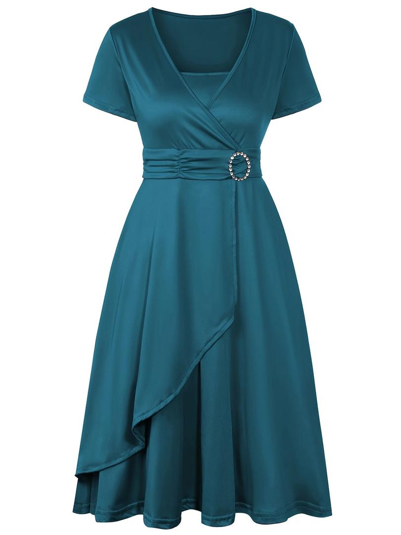Stilvolles Abendkleid Mit V-Ausschnitt Für Damen | Midi