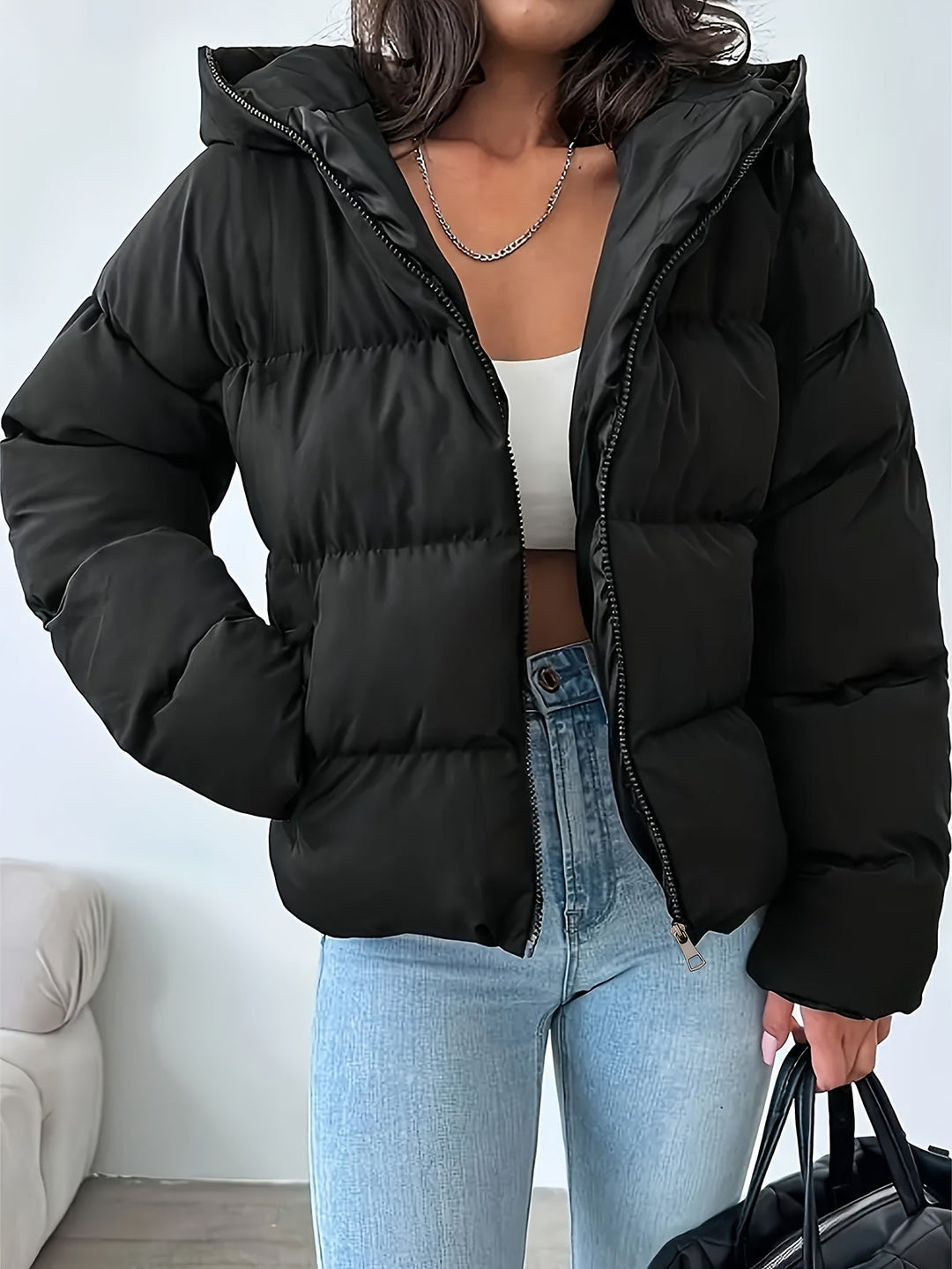 Damen Lässige Winter-Daunenjacke | Mit Kapuze