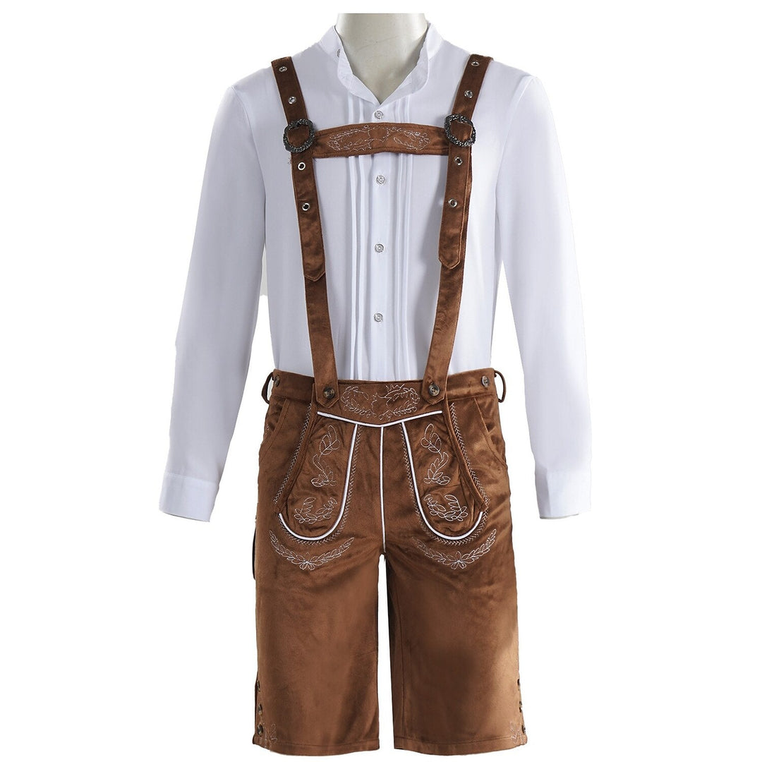 Herren Trachten Set mit Hemd & Lederhosen-Look