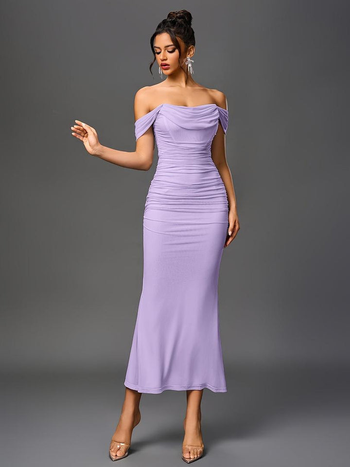 Damen Maxi Hochzeitsgastkleid | Schulterfrei