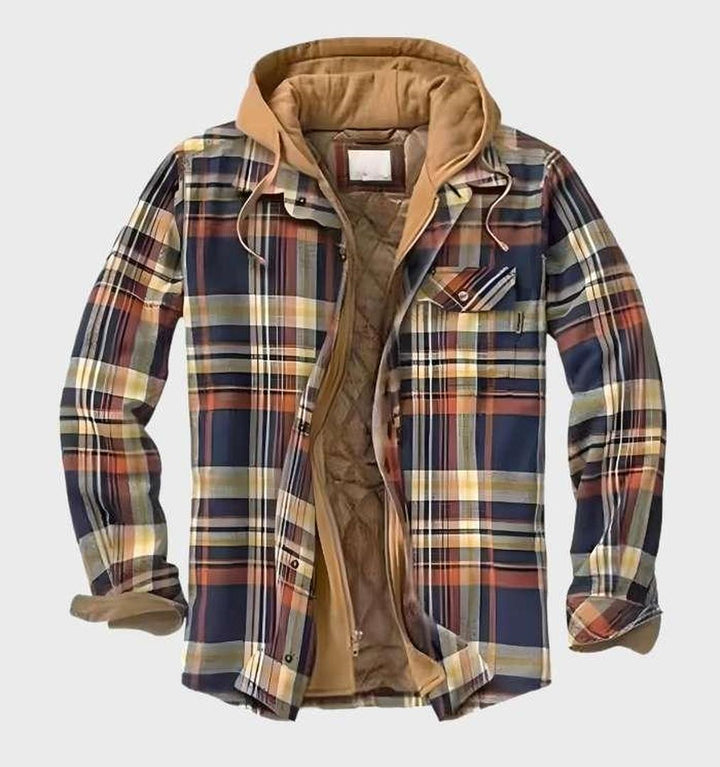 Herren Mehrfarbige Karierte Jacke | Mit Kapuze